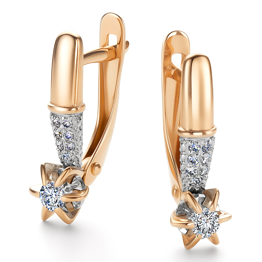 Серьги, золото, бриллиант, 26635-100